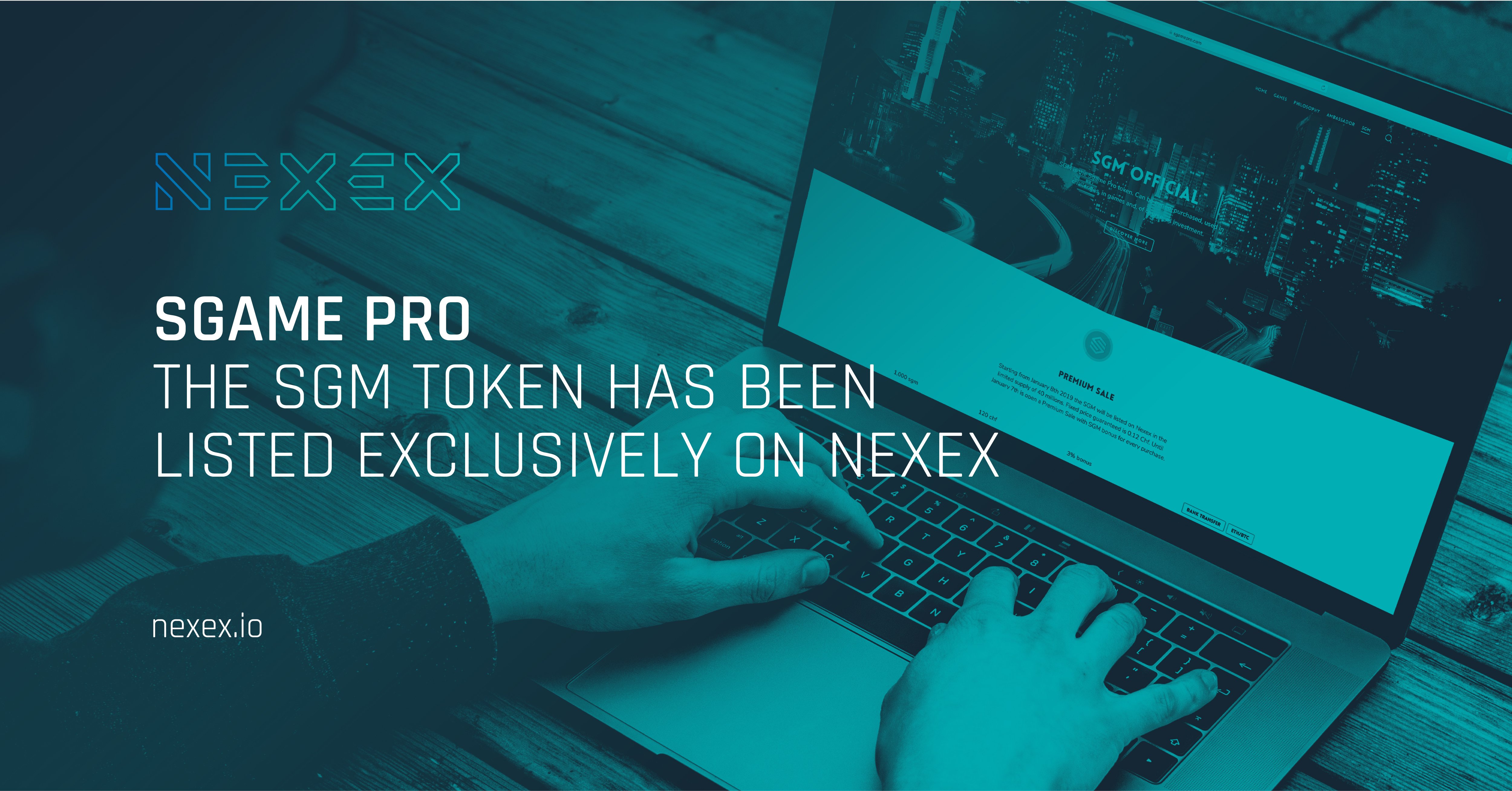 Sgame Pro (SGM) listed today on the Nexex exchange