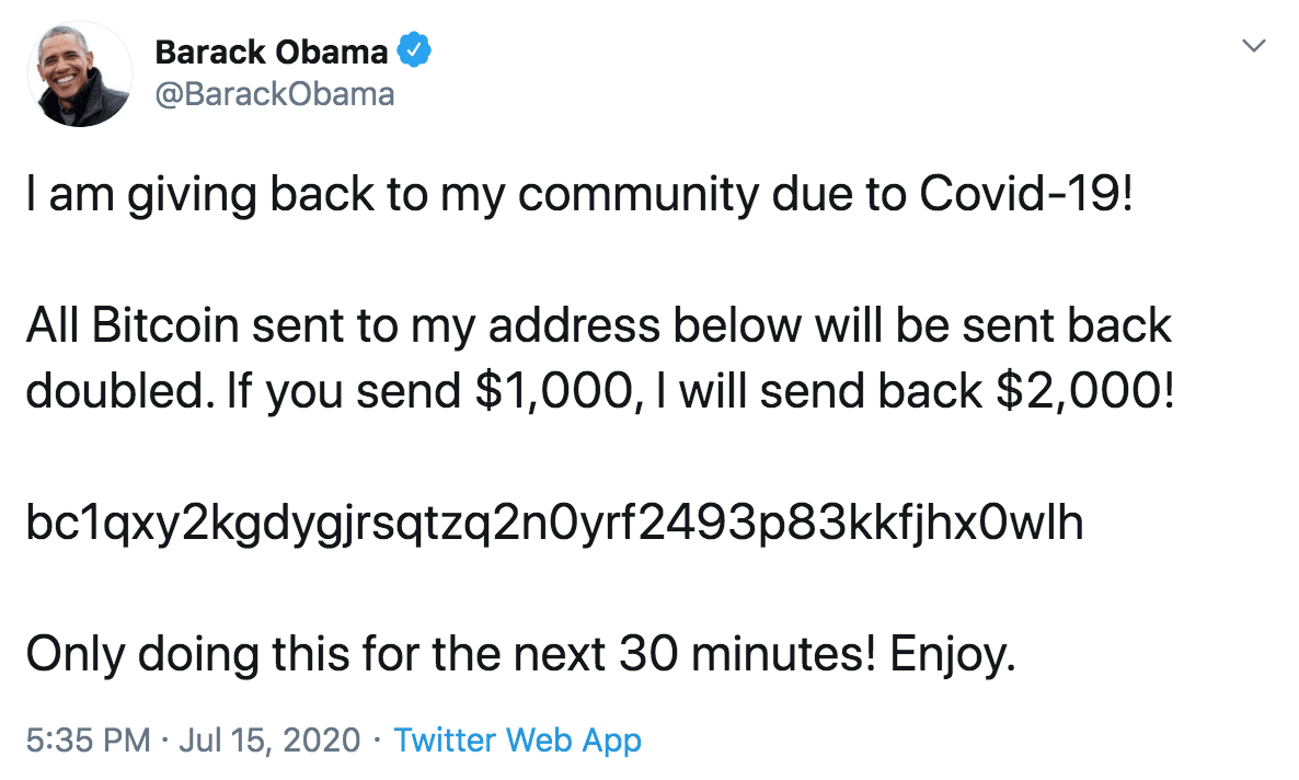 Twitter hack Obama