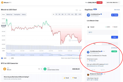 coinmktcap fake profile