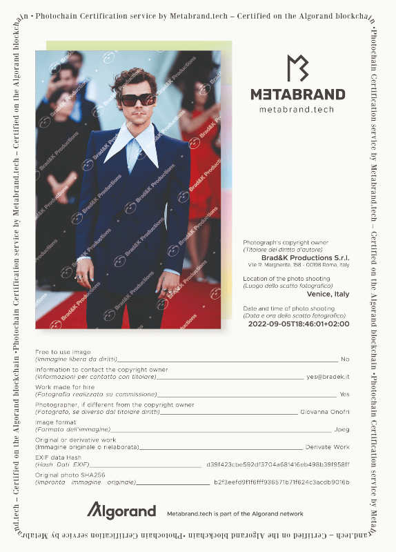 algorand nft harry styles