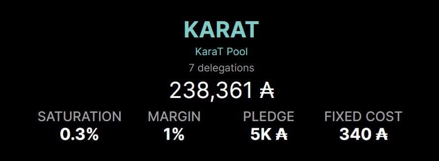 Cardano SPO KaraT Pool