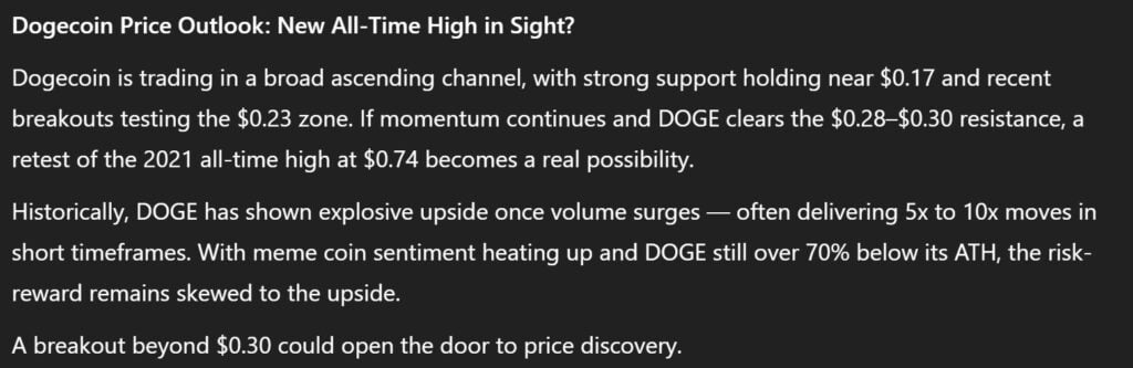 ChatGPT’s Dogecoin Value Prediction And A New Cryptocurrency With 4900% Potential