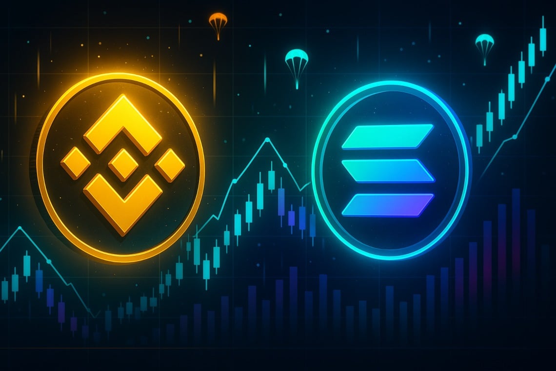 BNB Chain surpasses Solana in trading volume thanks to Binance airdrops