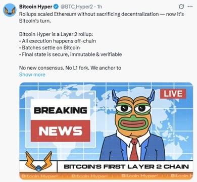 Bitcoin Hyper X post