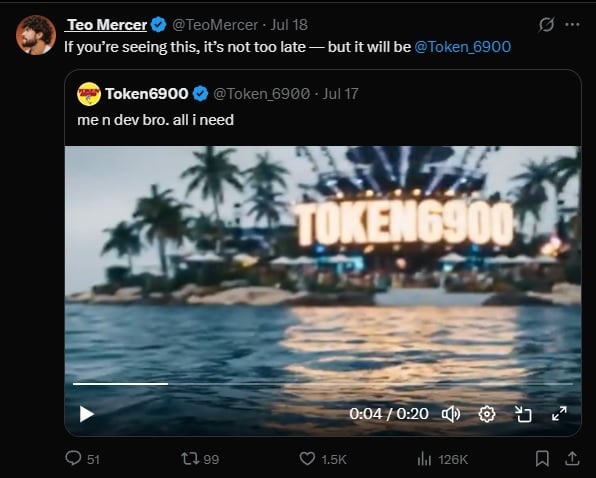 Teo Mercer on TOKEN6900 