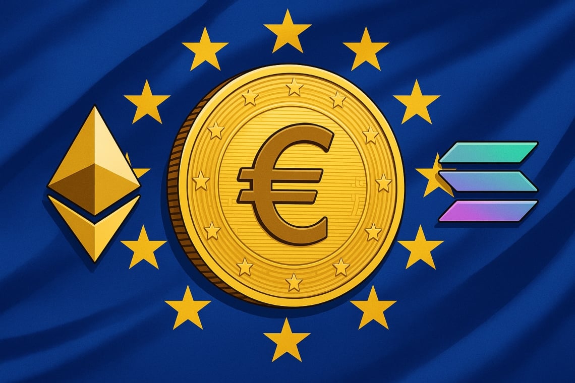 Digital euro, ongoing EU breakthrough: after the GENIUS Act USA on stablecoin, the Ethereum and Solana option emerges