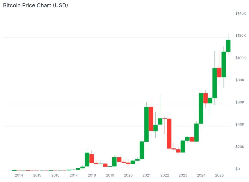 grafico performance prezzo bitcoin btc