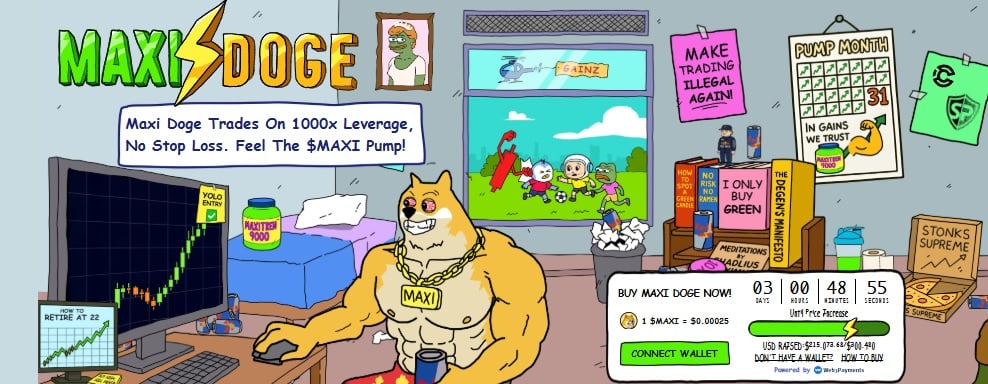 Maxi Doge presale raised more than $200K