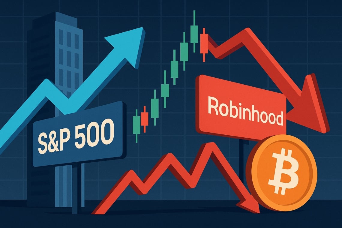 Robinhood out of the S&P 500: IBKR soars, crypto stocks down