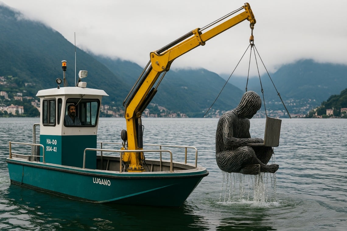 Lugano: statue of Satoshi Nakamoto found in the lake