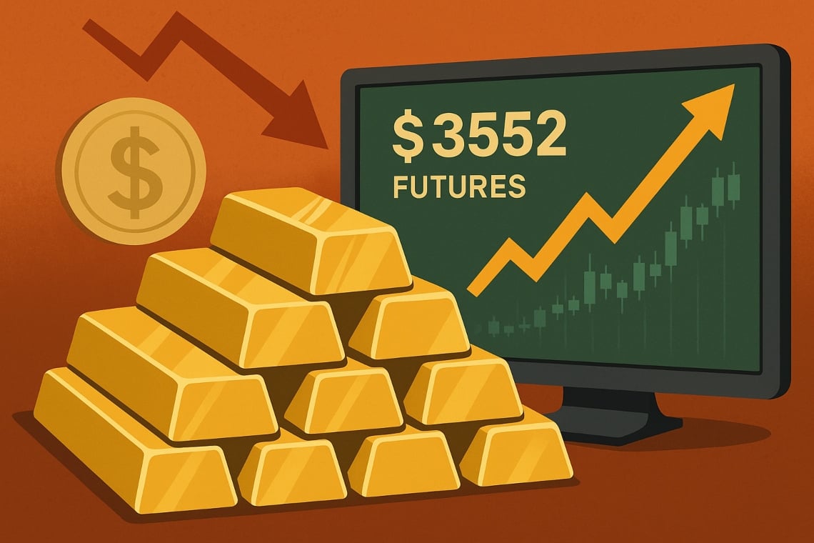 Gold at all-time highs: futures over $3,552/oz as the dollar slides (CME, recent data)