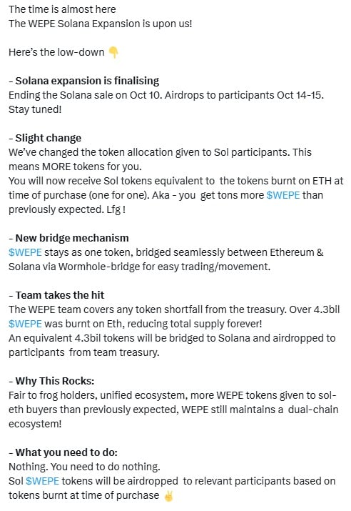 Ultimate Hours of Wall Avenue Pepe SOL Growth Sale – Huge Airdrop Drops Oct 14th