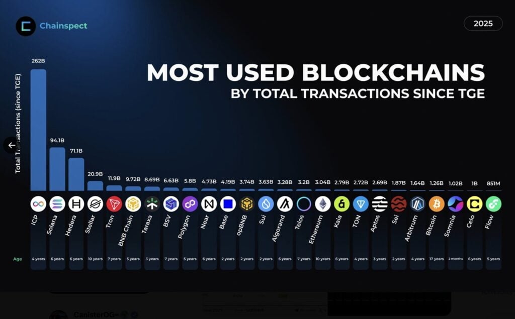 Most Used Blockchains