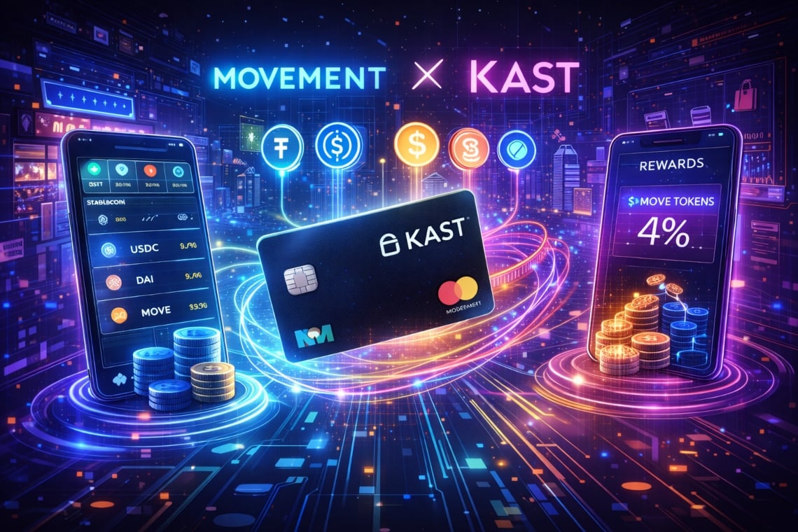 Movimento and KAST revolutionize stablecoin payments: crypto spendable anywhere and rewards up to 4%