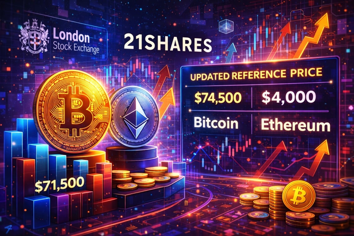 21Shares updates crypto reference prices for four key ETPs: breakthrough for Bitcoin and Ethereum