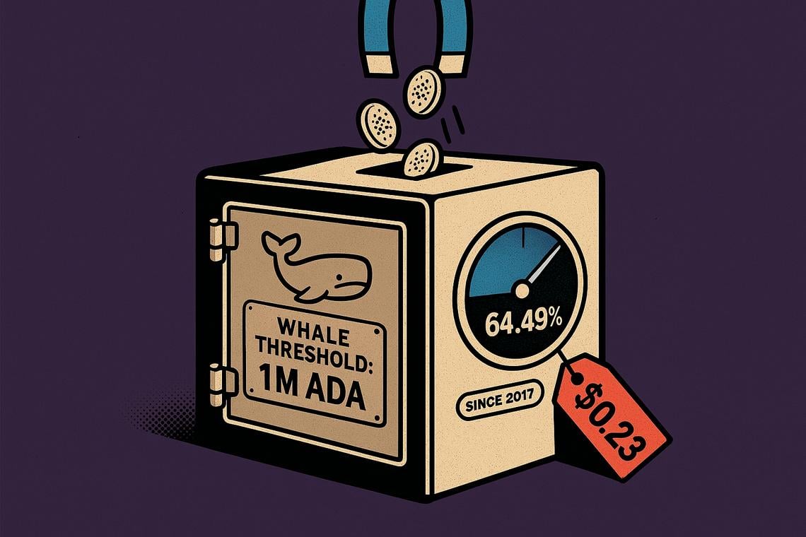 Cardano whale accumulation hits 2017 peak as big holders control 64.49%